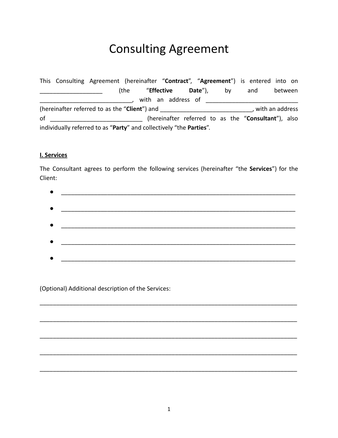 Consulting Agreement Template preview