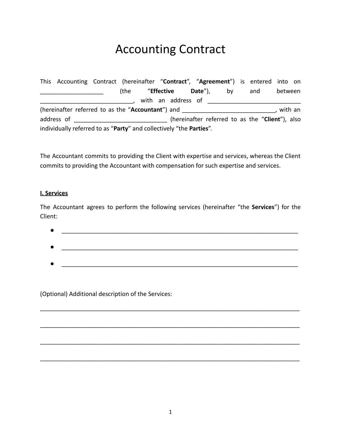Accounting Contract Template preview