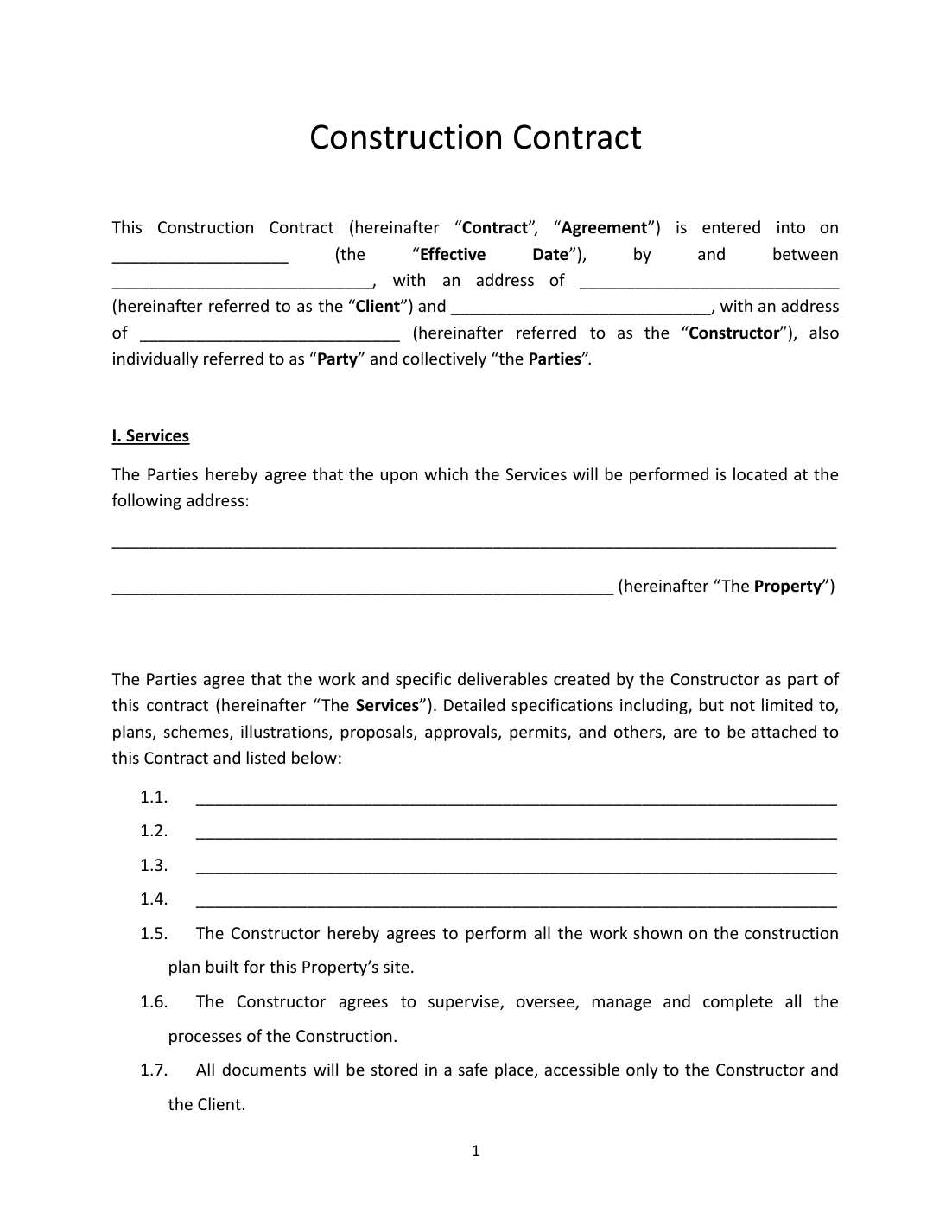 NZ: Free Construction Contract Template preview